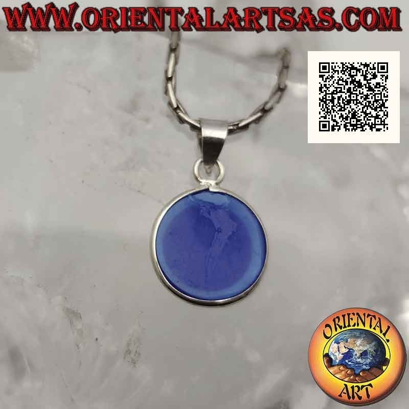 Colgante de plata, el ojo de Alá (amuleto contra el mal de ojo y la mala suerte) 13 mm Ø