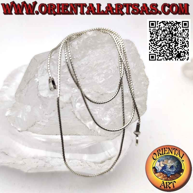 Collier chaîne en argent 925‰, lien "serpent" thaïlandais (1 mm d'épaisseur)