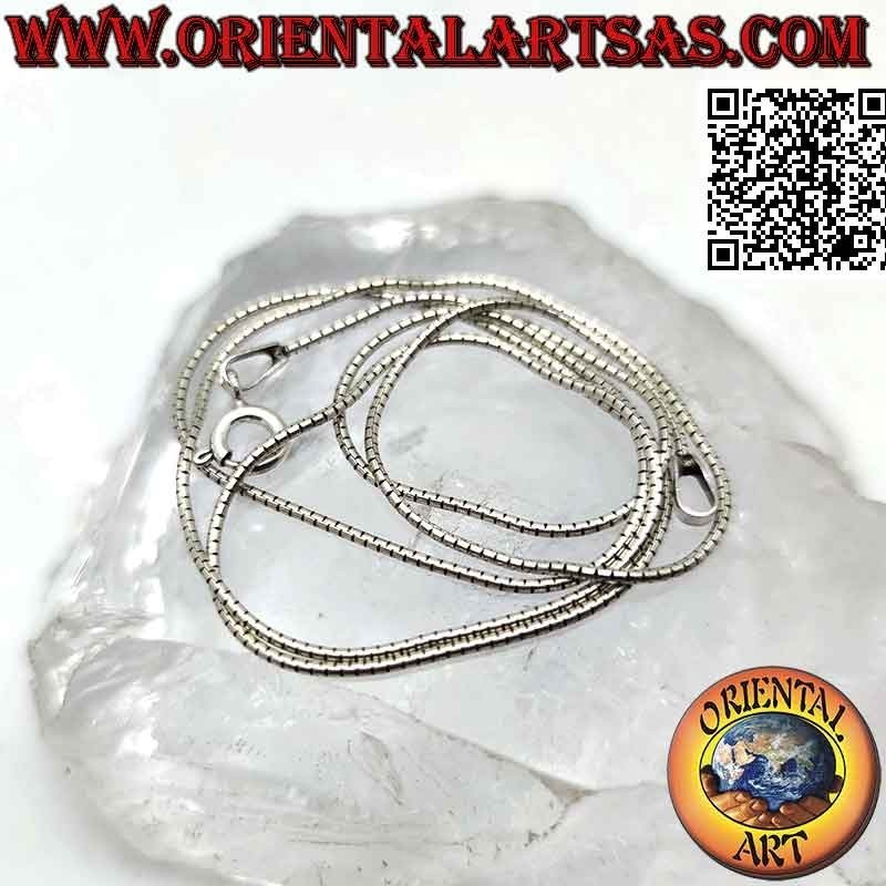 Collier chaîne en argent 925‰, lien "serpent" thaïlandais (1 mm d'épaisseur)