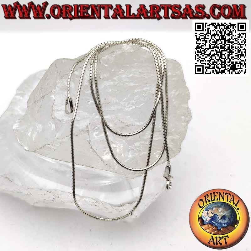 Collar de cadena de plata 925 ‰, eslabón "serpiente" tailandés (1 mm de grosor)