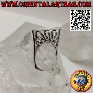 Gequetschter und hervorstehender Silberring mit perforierter Welle