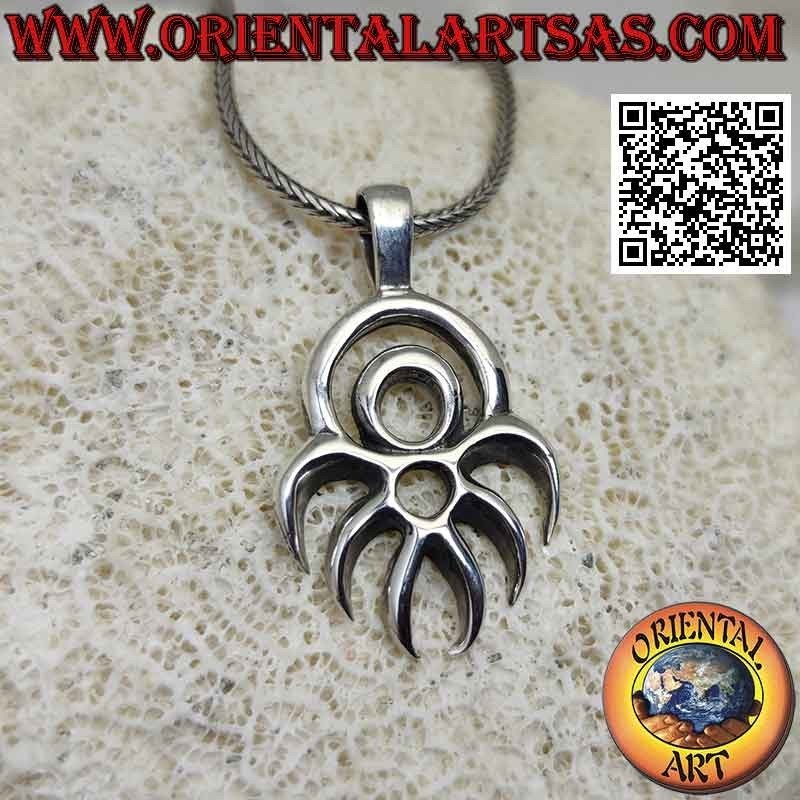 Ciondolo in argento simbolo Maori di protezione difesa