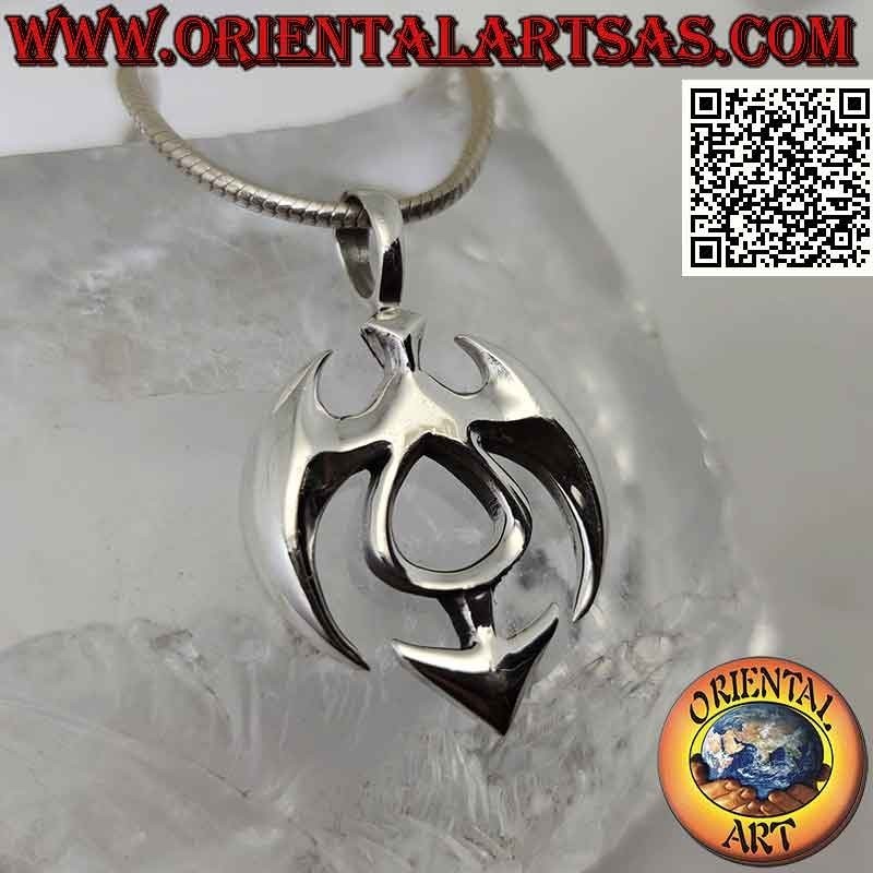 Silver pendant, tribal coat of arms of the Maori tribes