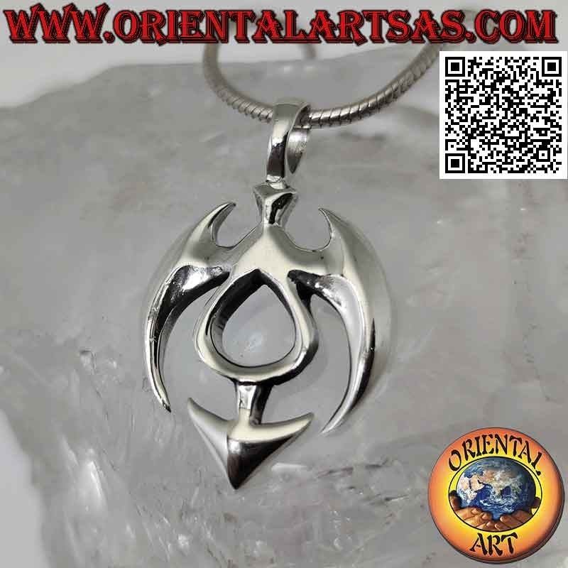 Silver pendant, tribal coat of arms of the Maori tribes