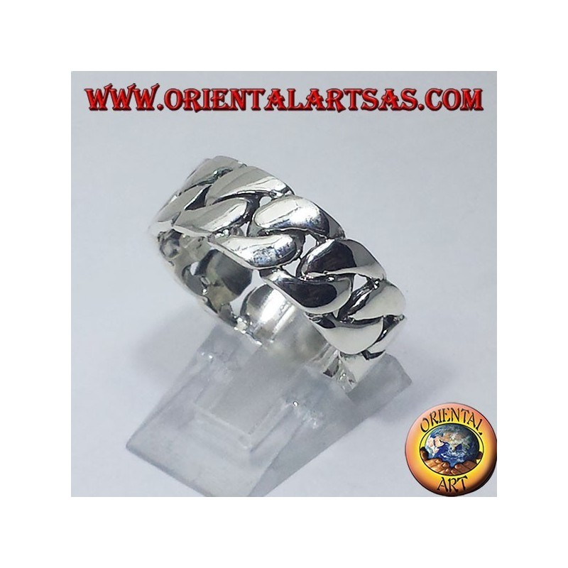 anello in argento fascia a catena 