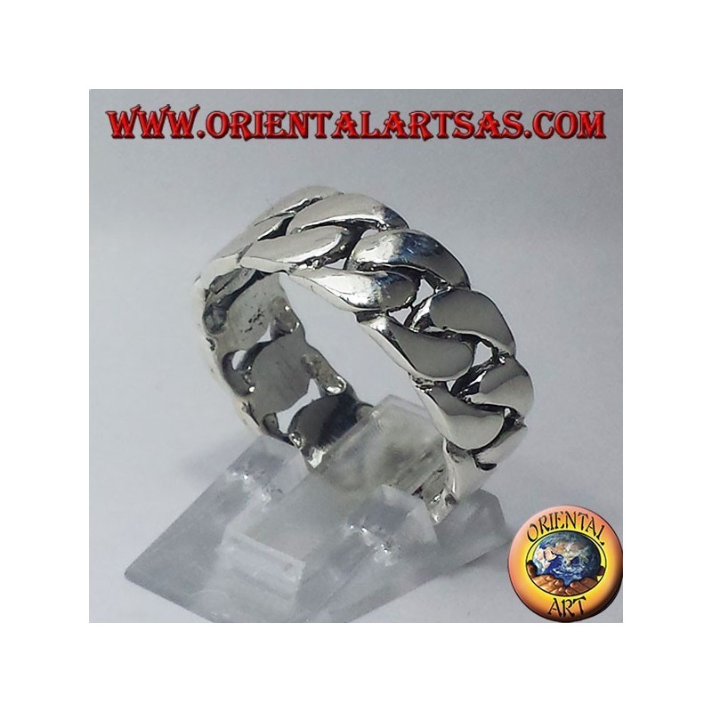 silver ring, chain-end