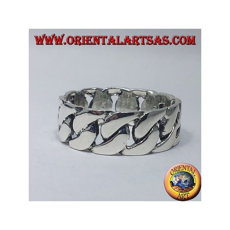 silver ring, chain-end