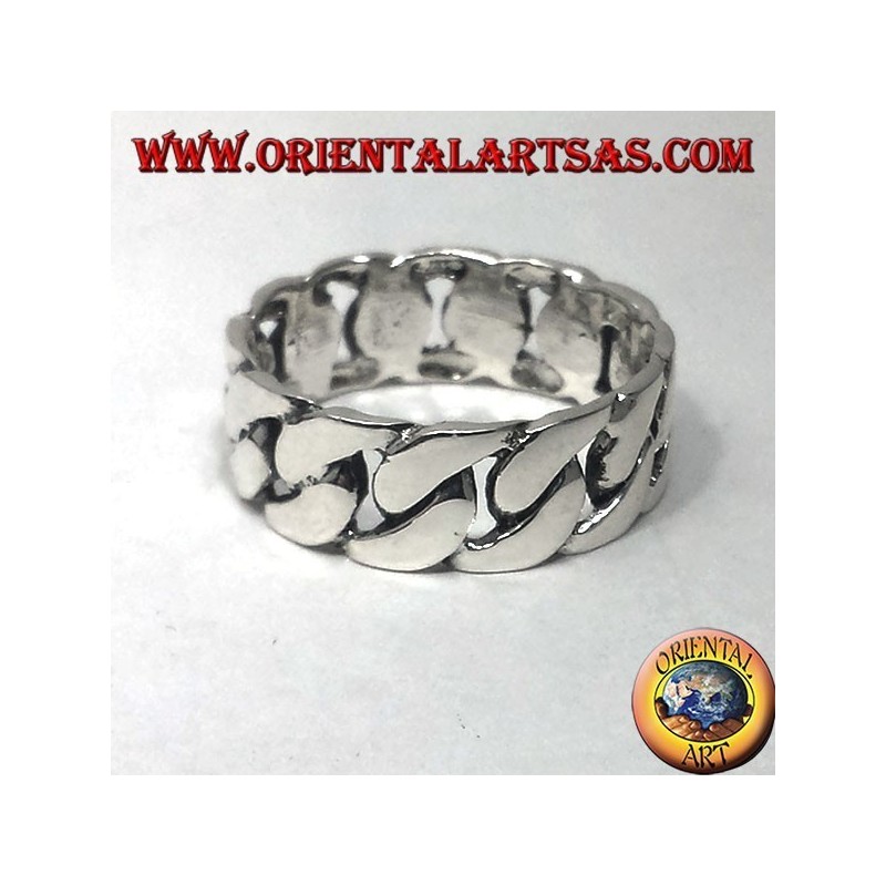 silver ring, chain-end