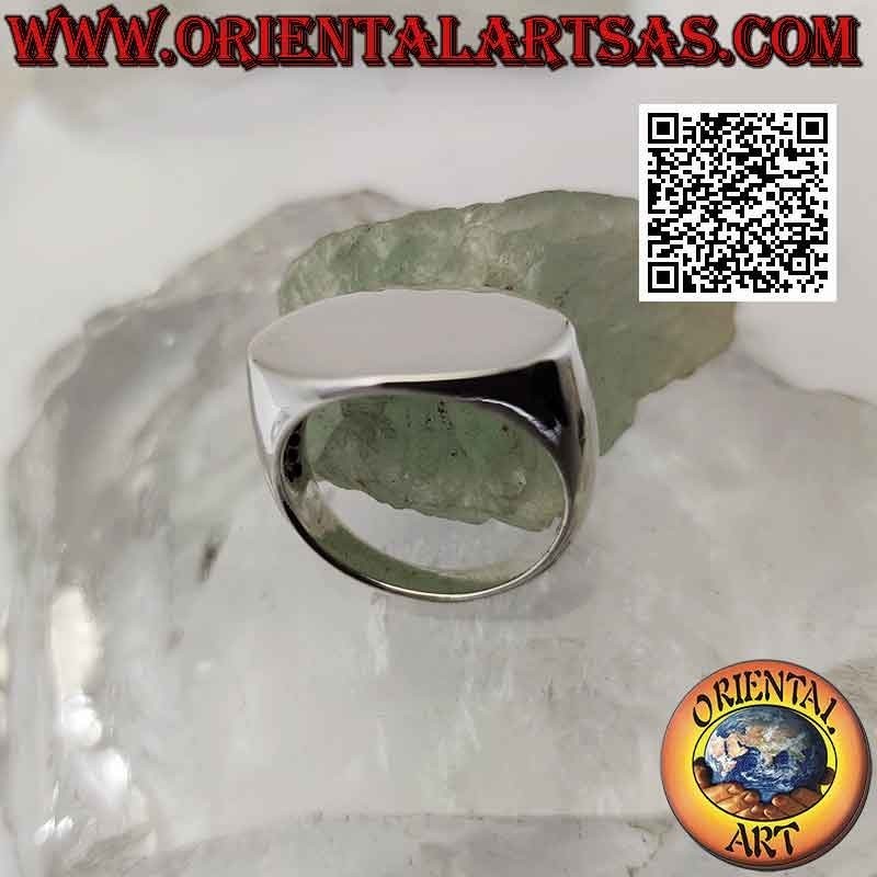 Anillo cruz plana ovalada plata lisa (12 x 20 mm)