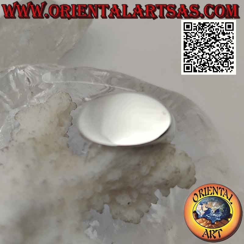 Bague argent lisse ovale croix plate (12 x 20 mm)