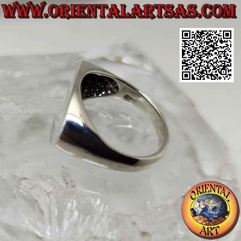 Anello in argento liscio ovale trasversale piatto (12 x 20 mm)