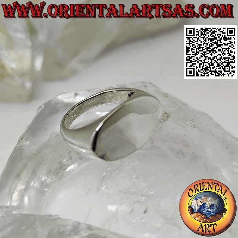 Anello in argento liscio ovale trasversale piatto (12 x 20 mm)