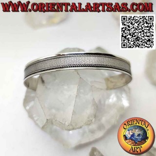 Starres Armband aus 925 ‰ Silber mit dichtem Mikrogeflecht im Flachrelief
