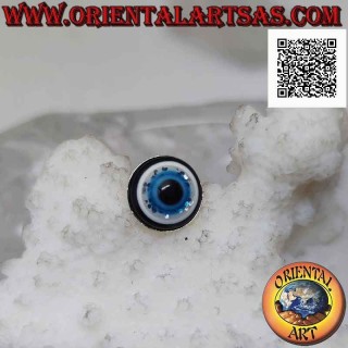 Mini silver earring, the eye of Allah (amulet against evil eye and bad luck)