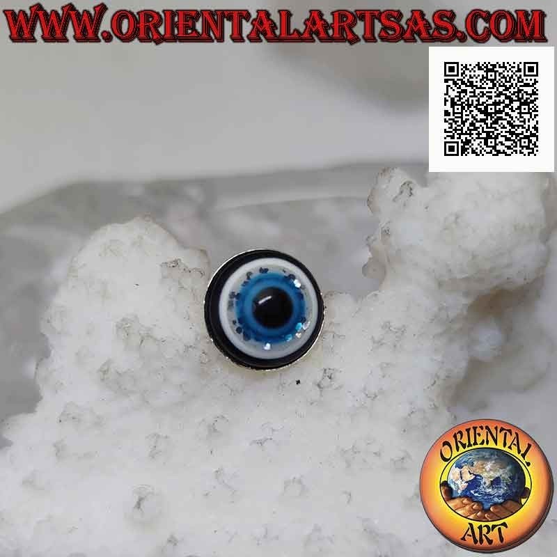 Mini pendiente de plata, el ojo de Alá (amuleto contra el mal de ojo y la mala suerte)