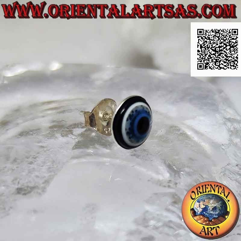 Mini-Silberohrring, das Auge Allahs (Amulett gegen bösen Blick und Pech)