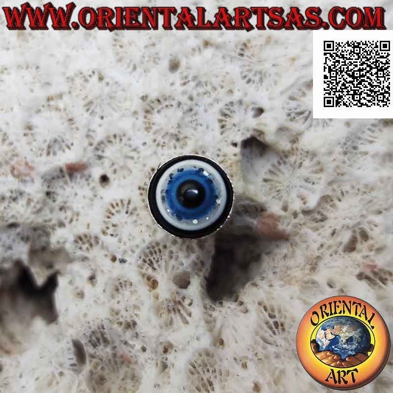 Mini pendiente de plata, el ojo de Alá (amuleto contra el mal de ojo y la mala suerte)