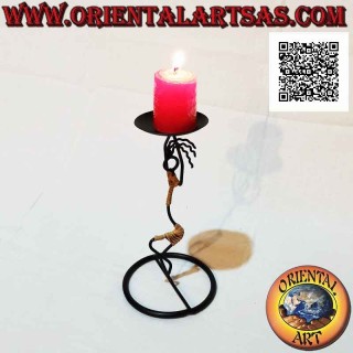 Hand made wrought iron candle holder "dancing man in fifth position"