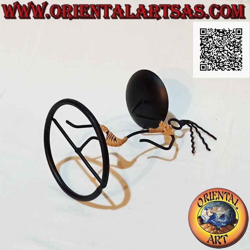 Hand made wrought iron candle holder "dancing man on one leg"