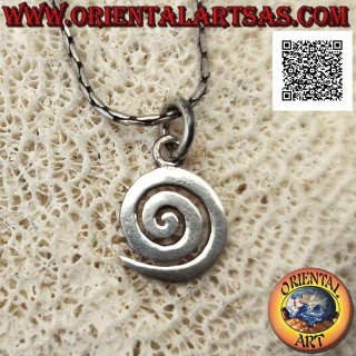 Ciondolo in argento, spirale liscia schiacciata (simbolo del divenire e dello sviluppo)