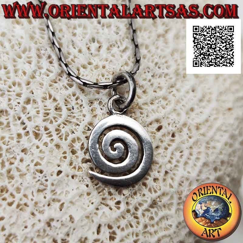 Ciondolo in argento, spirale liscia schiacciata (simbolo del divenire e dello sviluppo)