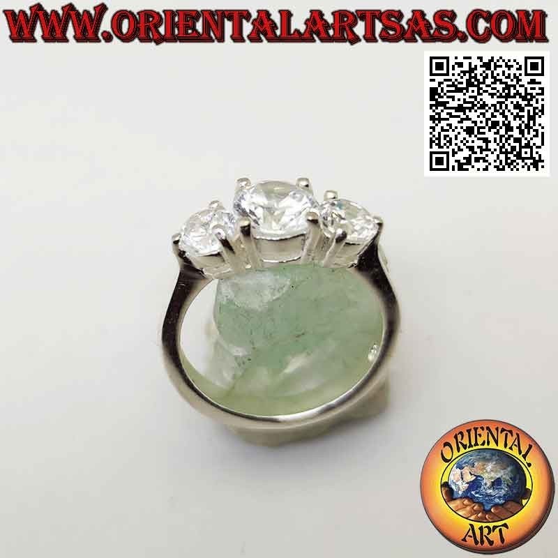 Anello in argento "trilogy" con tris di zirconi tondi incastonati