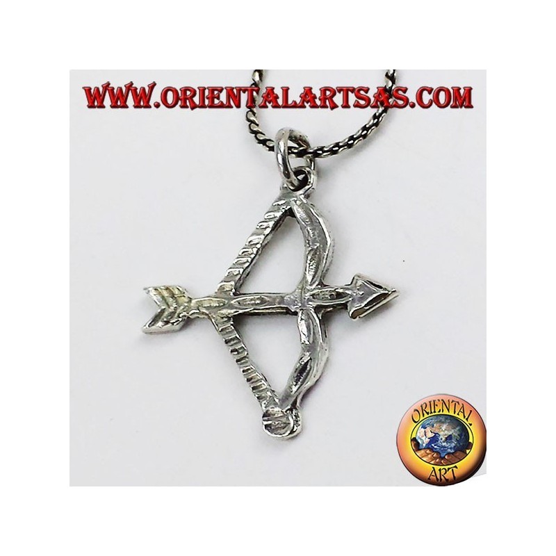 silver pendant bow with arrow