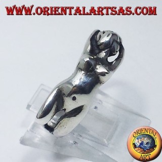 Anello in argento  corpo di donna 