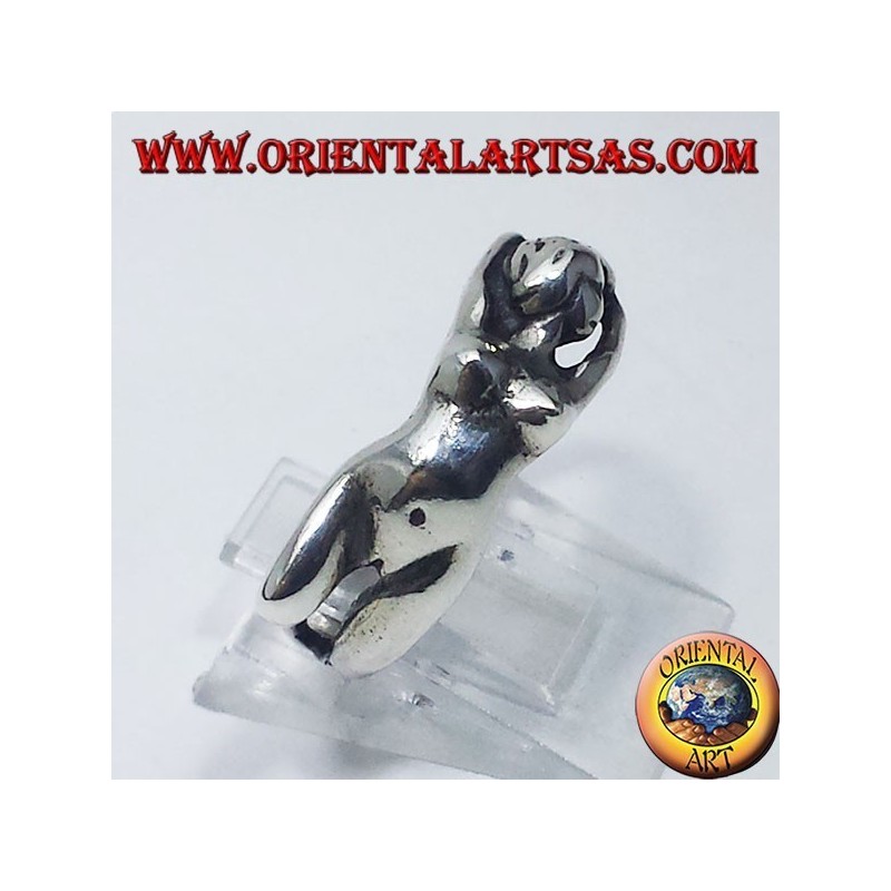 Anello in argento  corpo di donna 