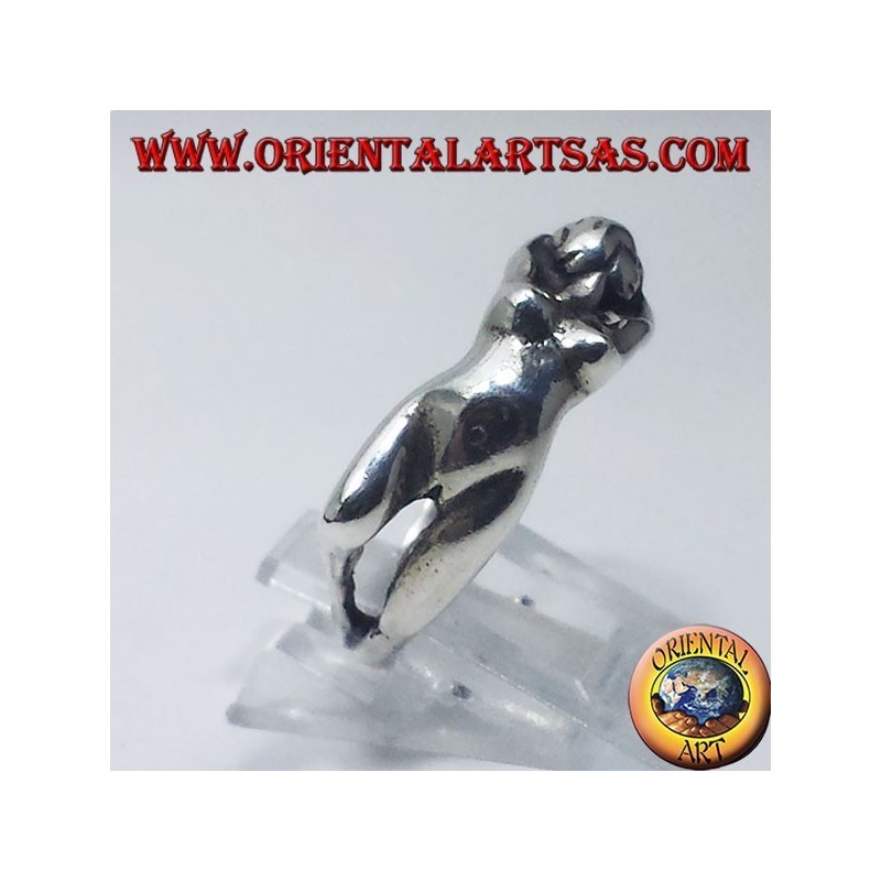 Anello in argento  corpo di donna 