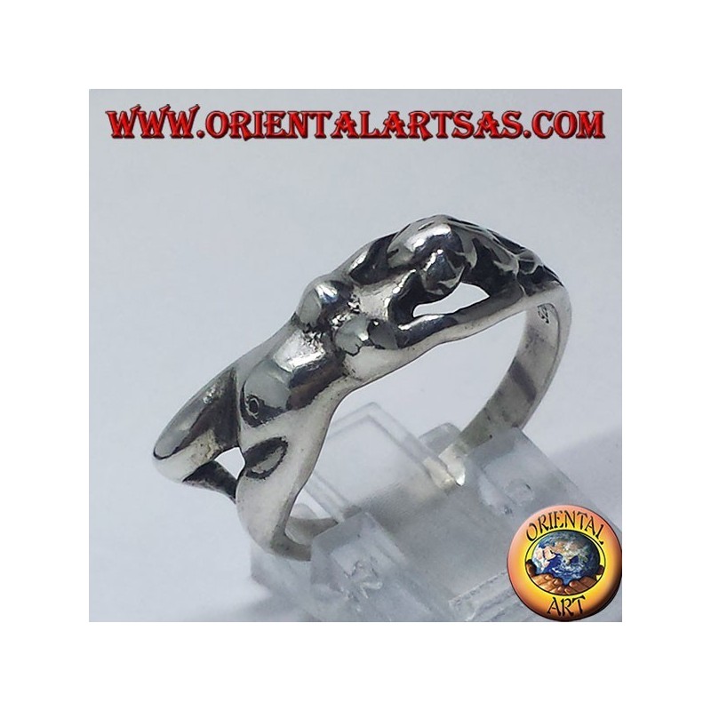 Anello in argento  corpo di donna 
