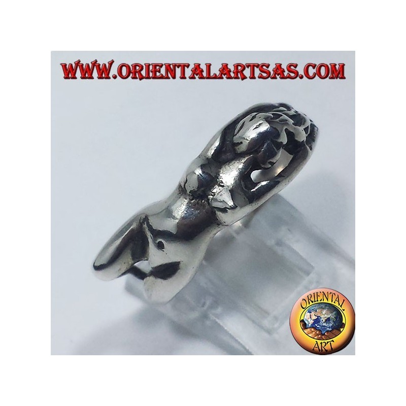 Anello in argento  corpo di donna 