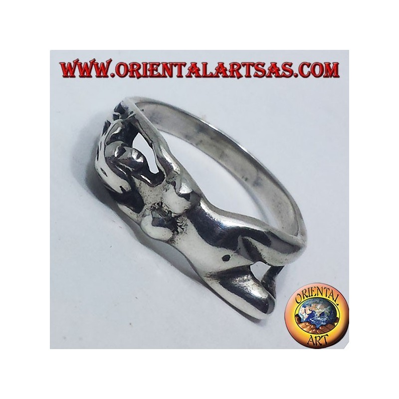 Anello in argento  corpo di donna 