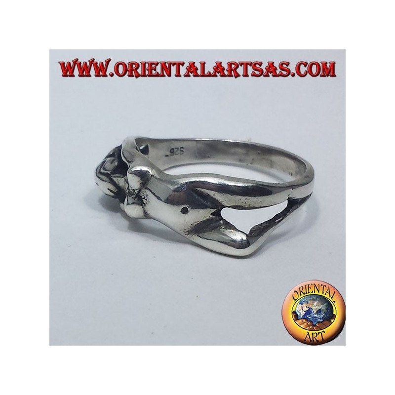 Anello in argento  corpo di donna 