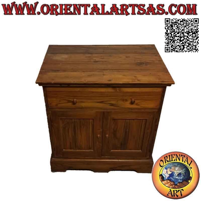 Lineares Buffet mit 2 Türen und 1 Kommode aus Teakholz 77x53, 79h