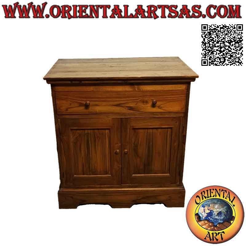 Lineares Buffet mit 2 Türen und 1 Kommode aus Teakholz 77x53, 79h