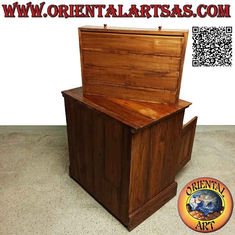 Buffet lineare a 2 ante e 1 cassettone in legno di teak da 77x53, 79h