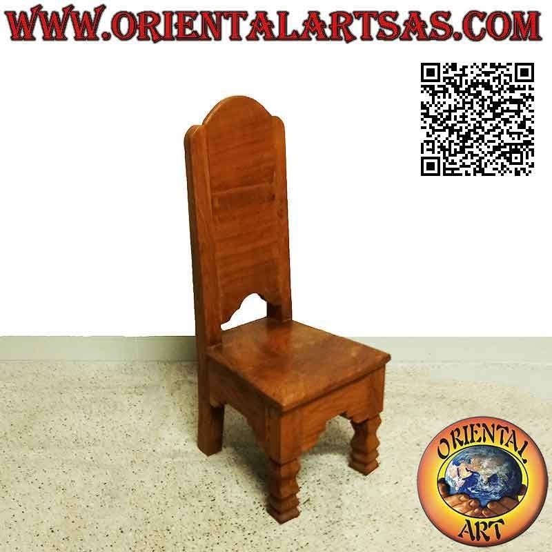 Silla de bebé con respaldo alto liso en madera de teca