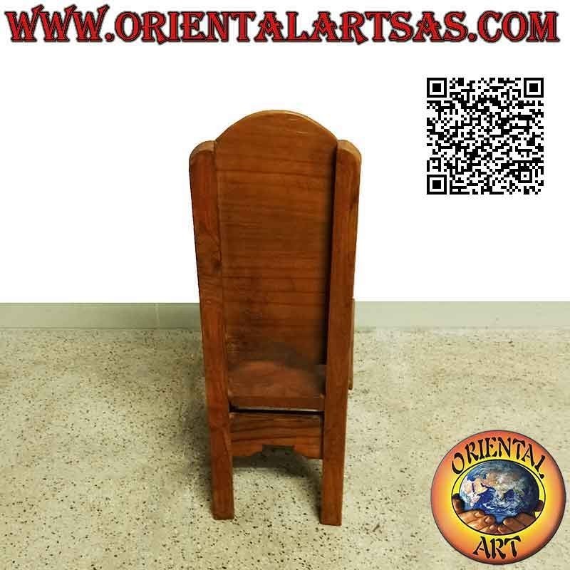 Sedia bimbo a schienale alto liscio in legno di teak