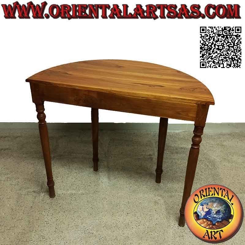 Crescent Moon Console Table Solid Teak 80x90x45 cm - Handmade