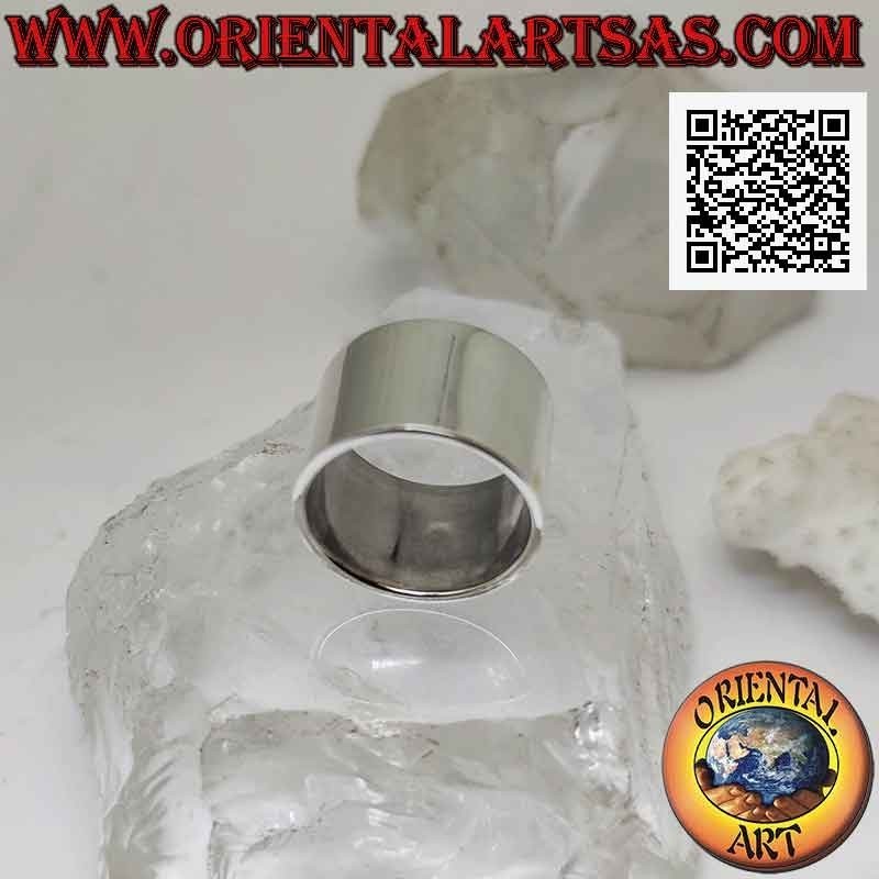 Anillo de plata con banda plana lisa (14 mm.)