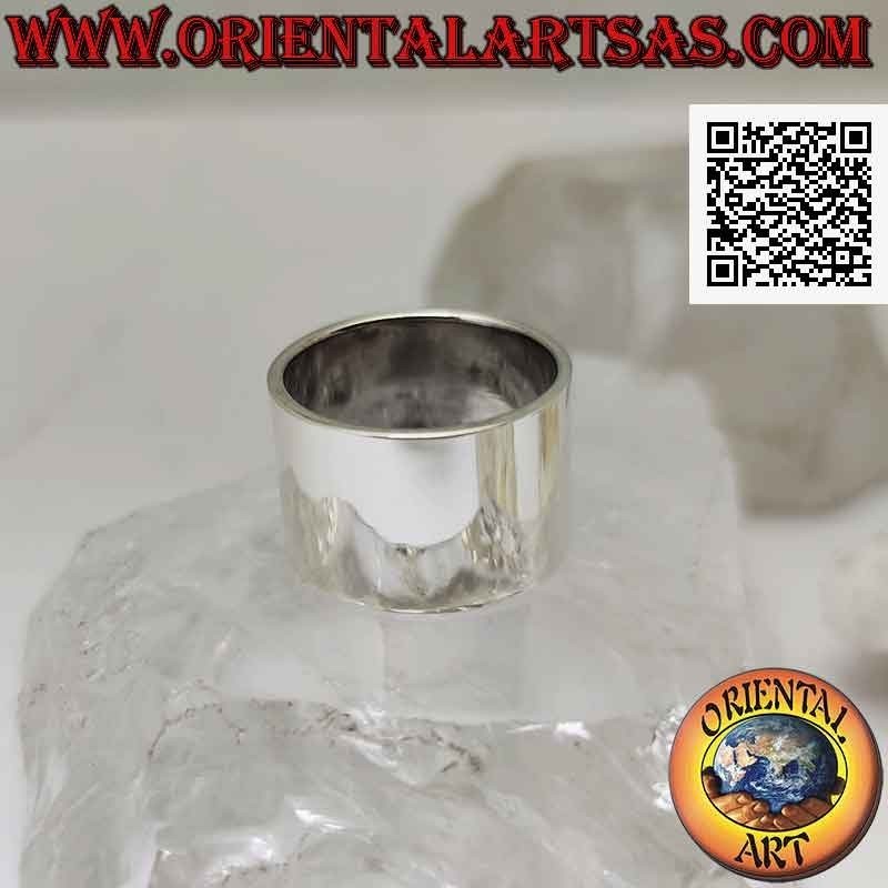 Anillo de plata con banda plana lisa (14 mm.)