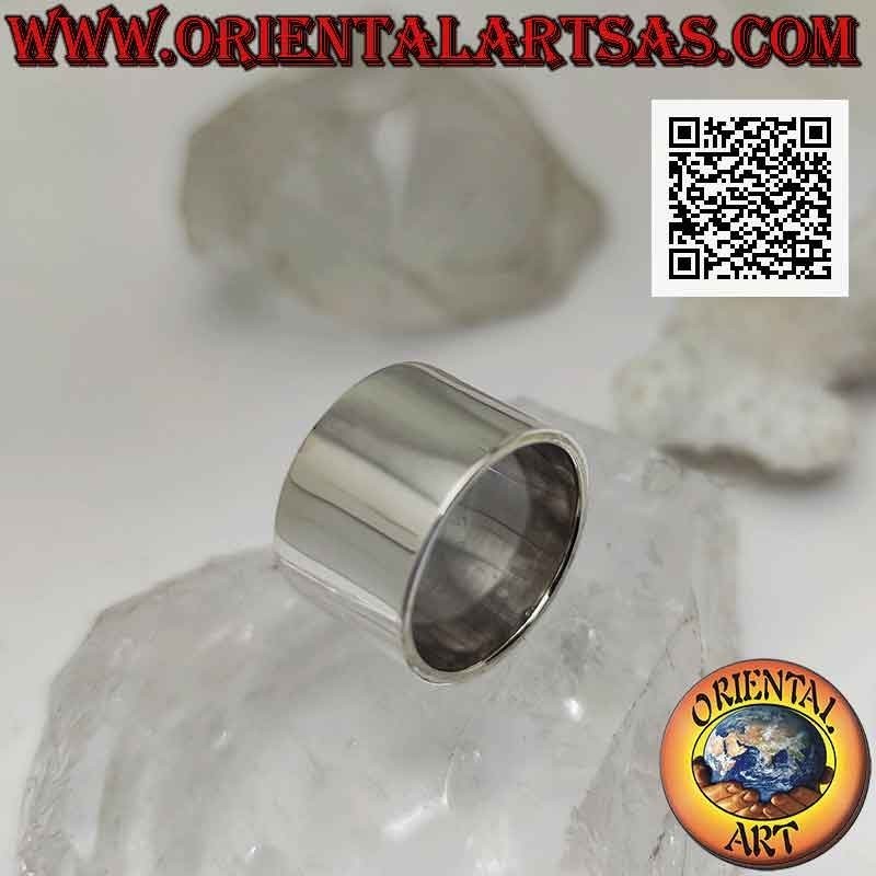 Silver ring with flat smooth band (14 mm.)