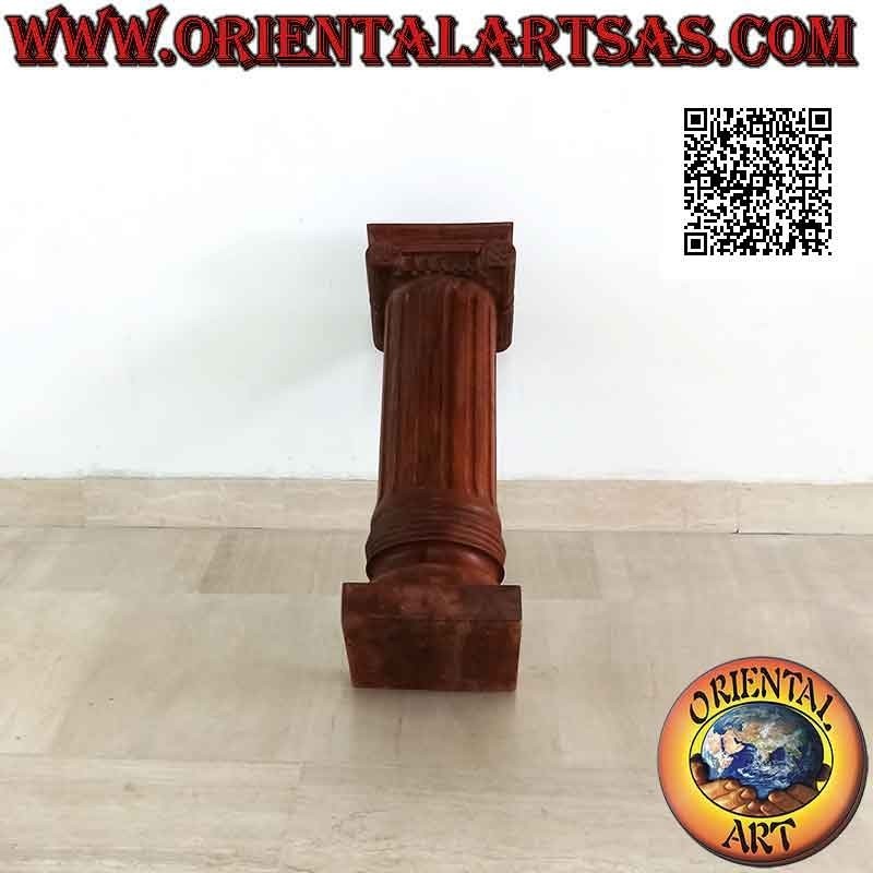 Colonne (crédence) à chapiteau de style impérial en bois de teck (60 cm)