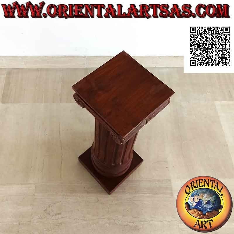 Columna (backsplash) con capitel en estilo imperial en madera de teca (60 cm)