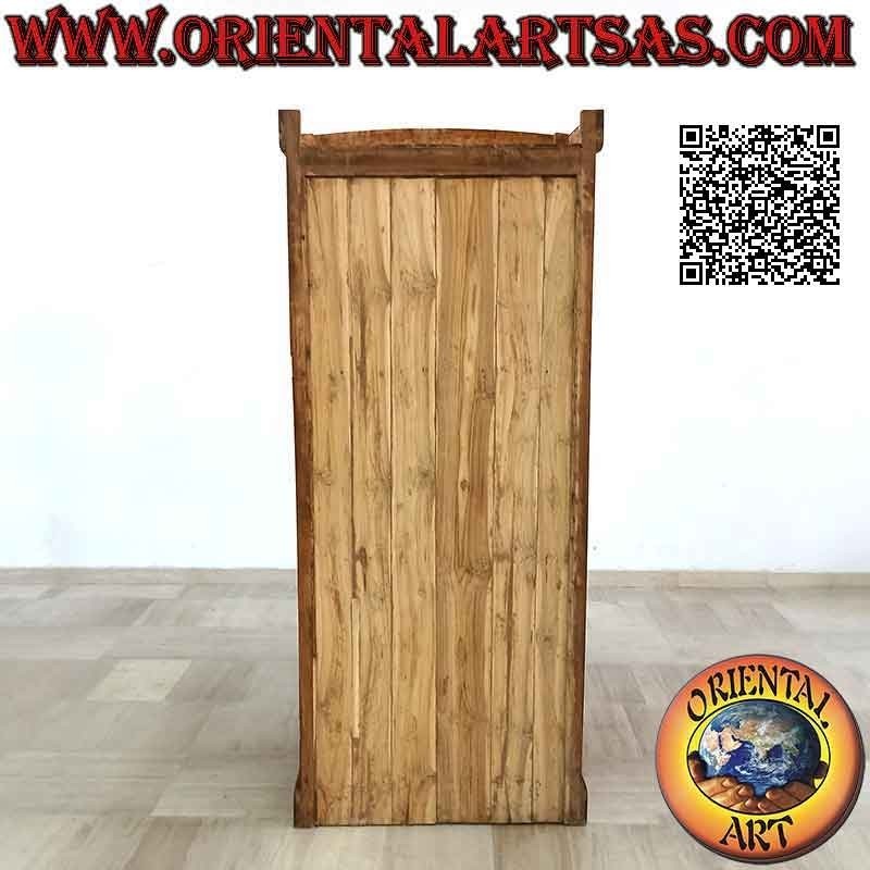 Vitrina alta de dos puertas con tres estantes altos y dos cajones en madera de teca (rombo grabado arriba)
