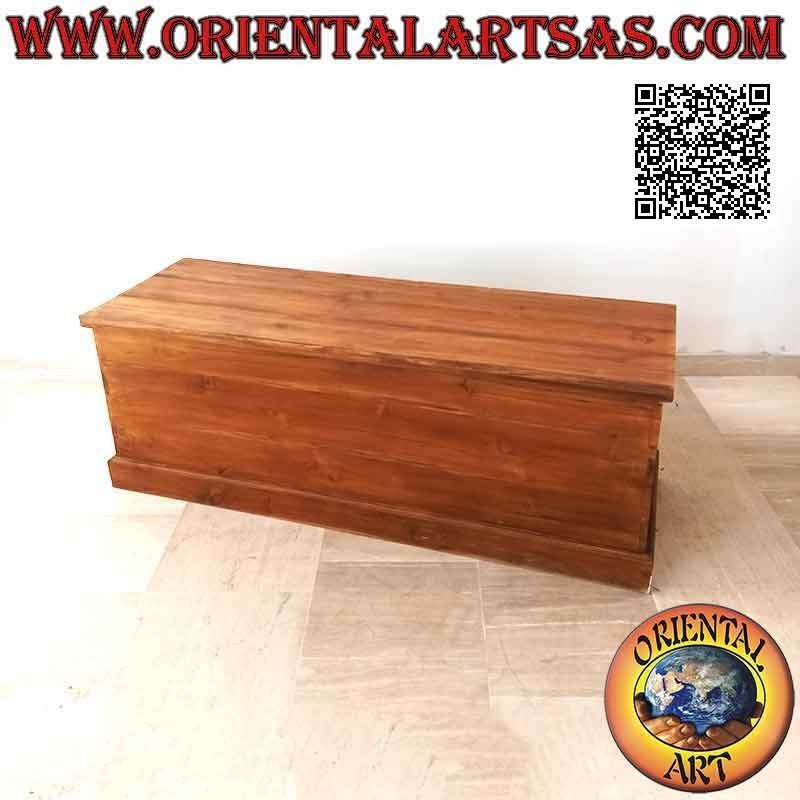 Arcón lineal rectangular largo clásico en madera de teca (color natural)
