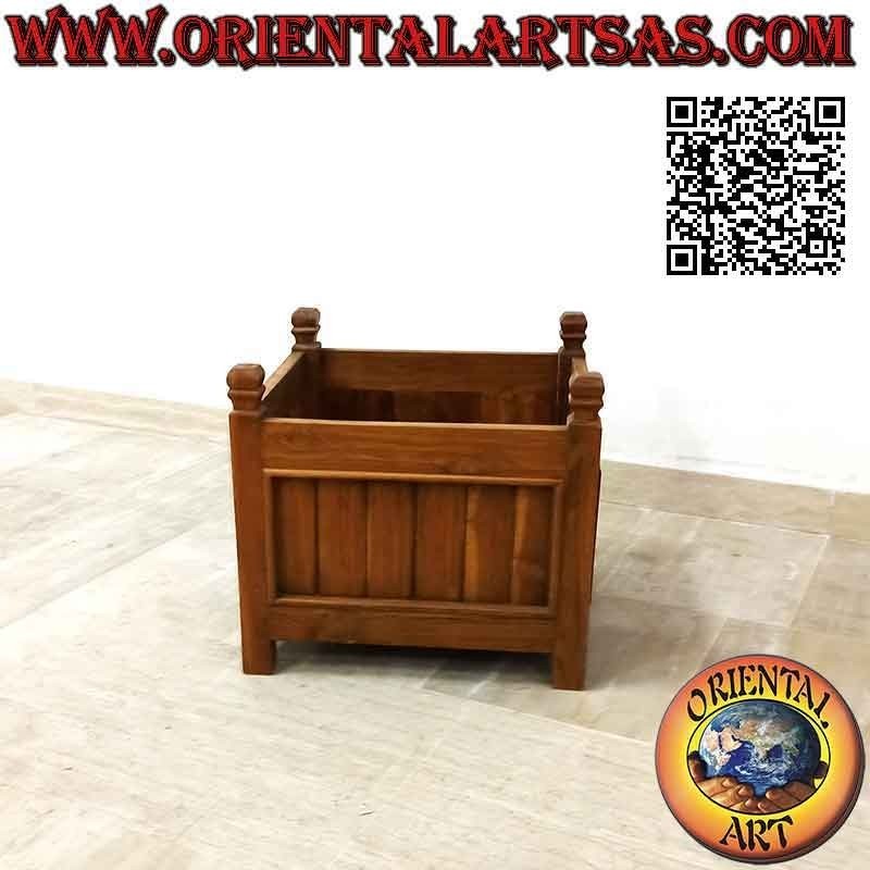 Cache-pot / jardinière surélevée en bois de teck