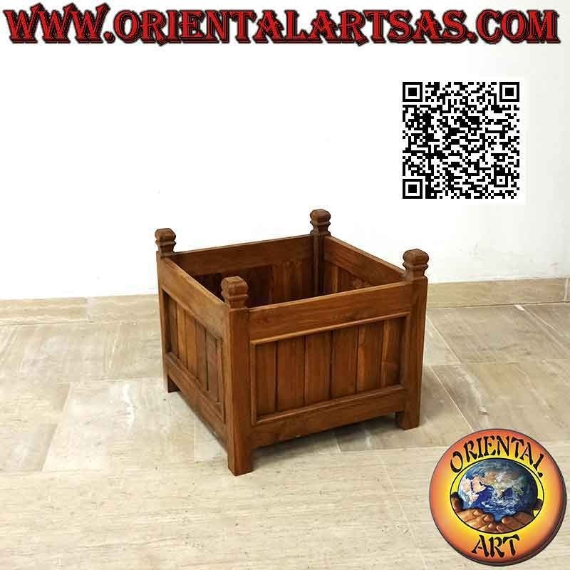Cache-pot / jardinière surélevée en bois de teck