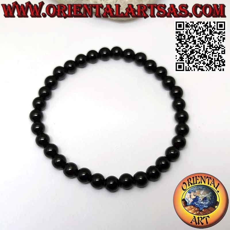 Bracelet Tourmaline Noire Naturelle 6mm Élastique